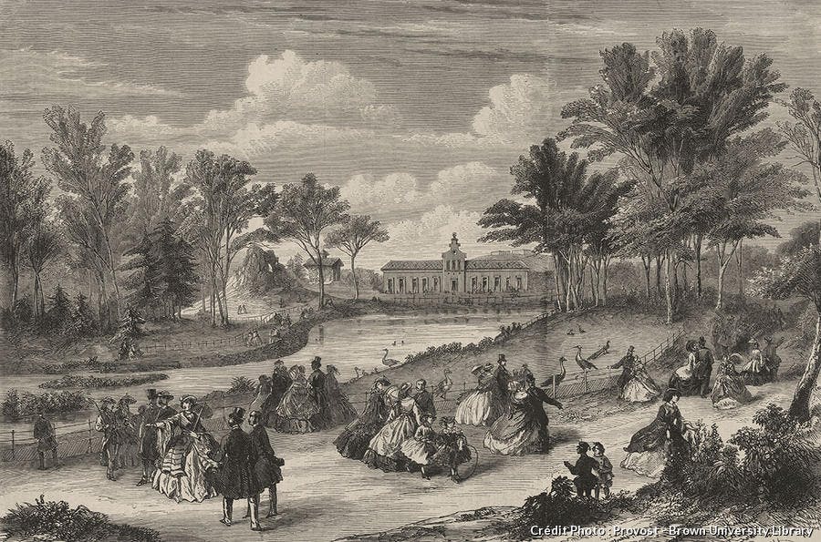 Le jardin d'acclimatation gravure