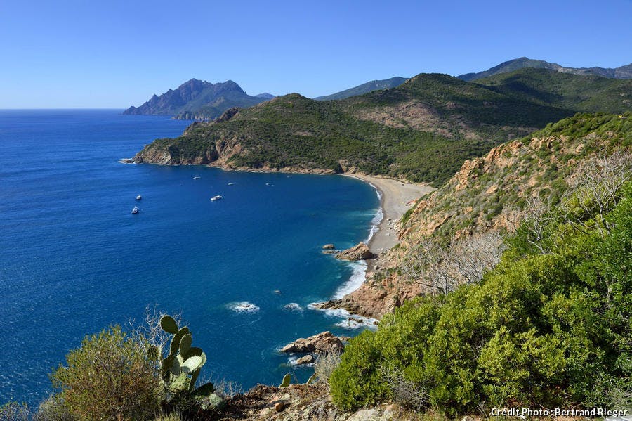 La plage de Bussaglia dans le golfe de Porto