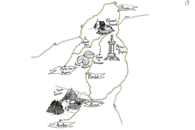 Plan des nombreux circuits d’Auvergne disponibles
