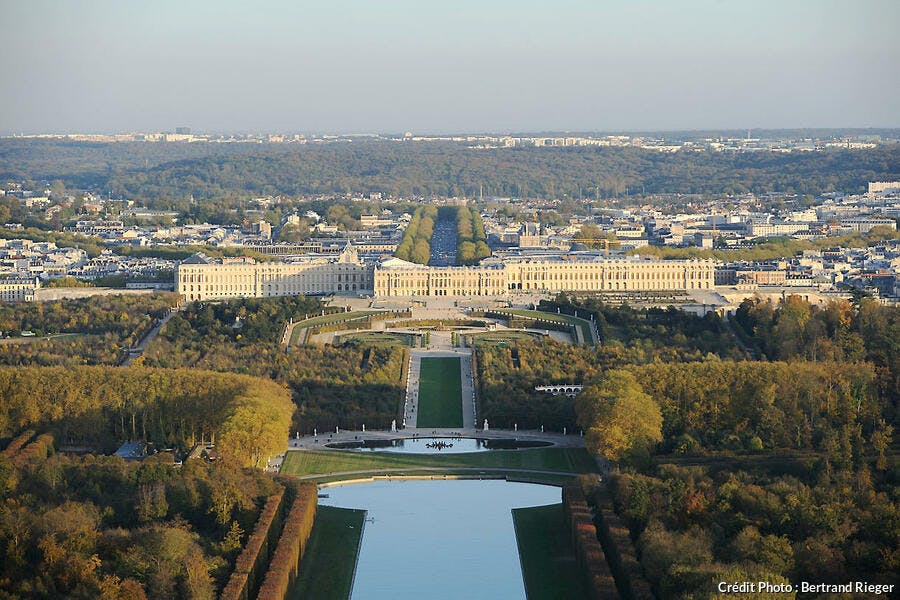 Le château de Versailles vu du ciel
