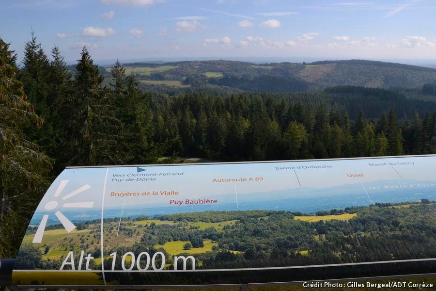 Plan du plateau des millevaches