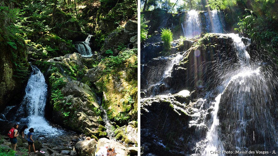 La Petite et la Grande cascade de Tendon dans les Vosges
