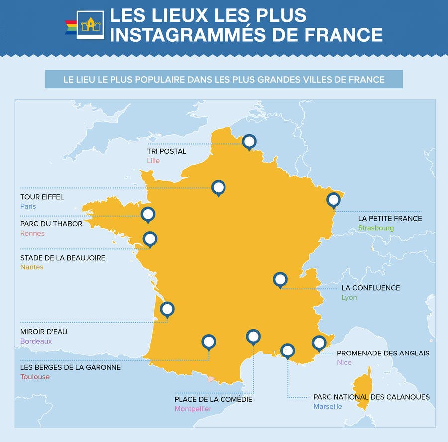 Les lieux les plus instagrammés de France