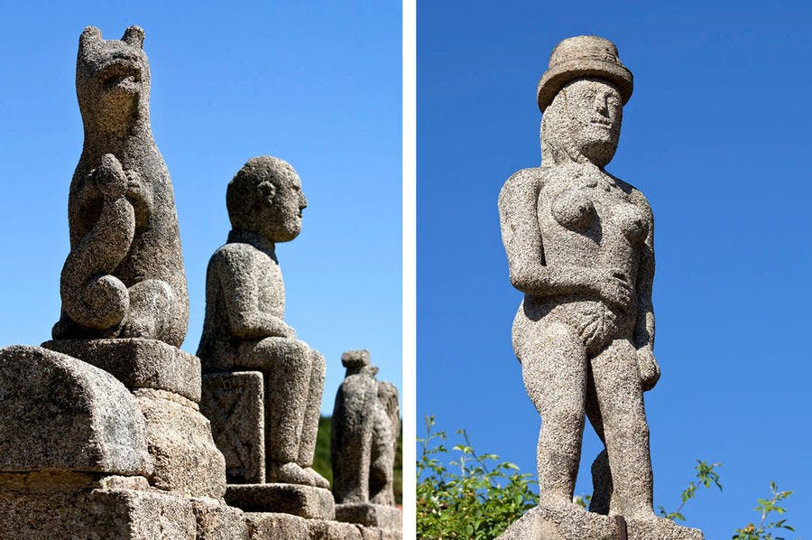 Des statues d’Hommes et d’animaux dans la commune de Fransèches