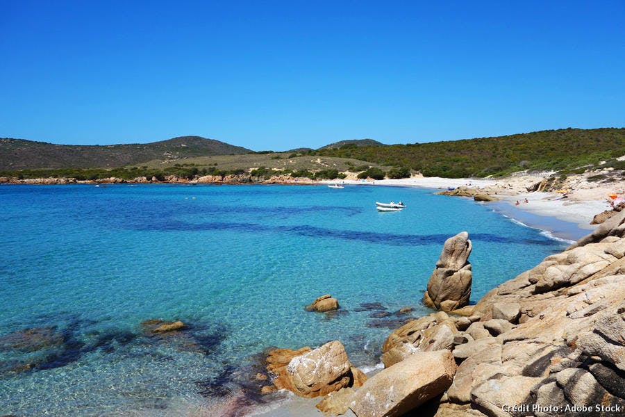 La plage d'Argent en Corse-du-Sud