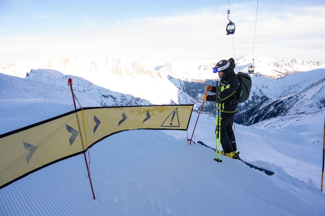 Chamonix, domaine des Grands Montets, ouverture des pistes par le directeur des pistes Christophe Boloyan 