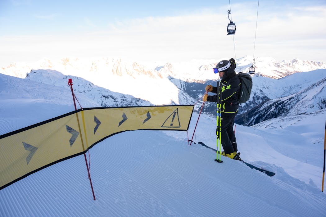 Chamonix, domaine des Grands Montets, ouverture des pistes par le directeur des pistes Christophe Boloyan