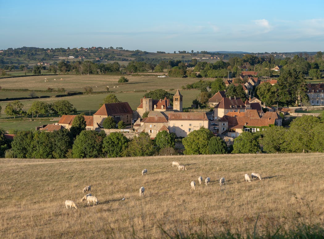 Le village d'Oyé dans la région Charolais-Brionnais en Saône-et-Loire