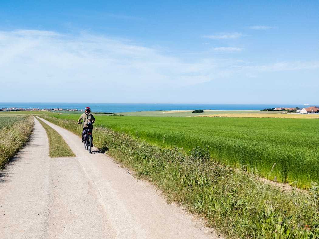 Cycliste sur la vélomaritime