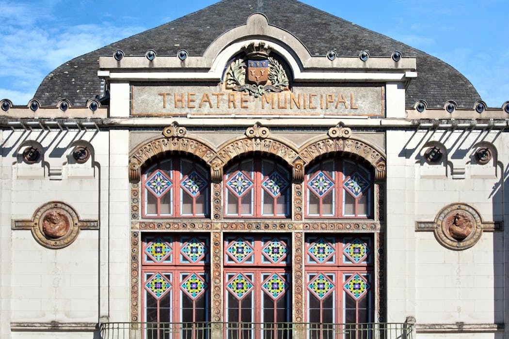 La façade Art nouveau de l’Empreinte, théâtre créé en 1902, scène nationale Brive-Tulle.