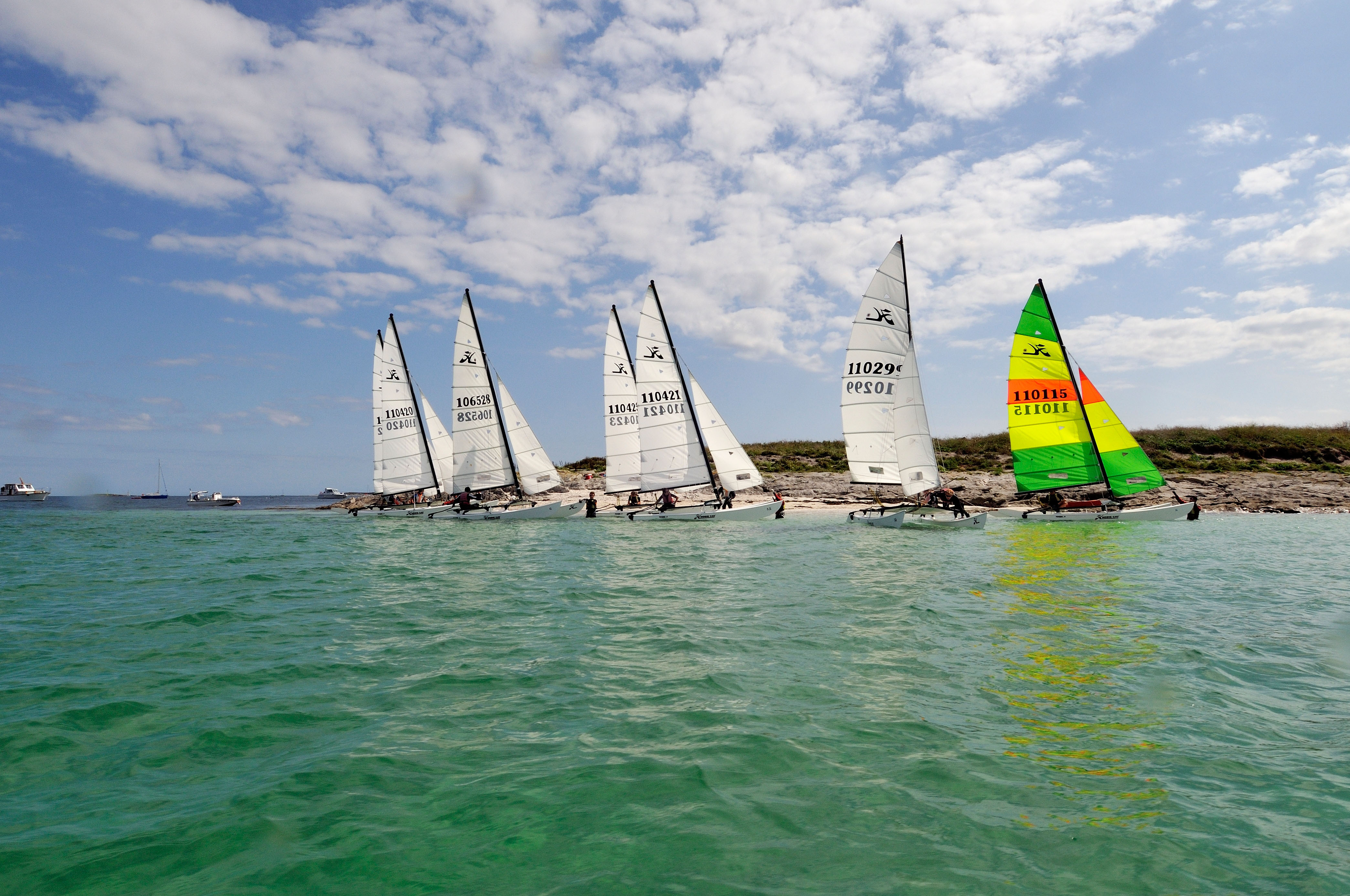 Ecole de voile des Glénan, navigation autour des îles, archipel des Glénan, Concarneau,  Finistère,Bretagne France