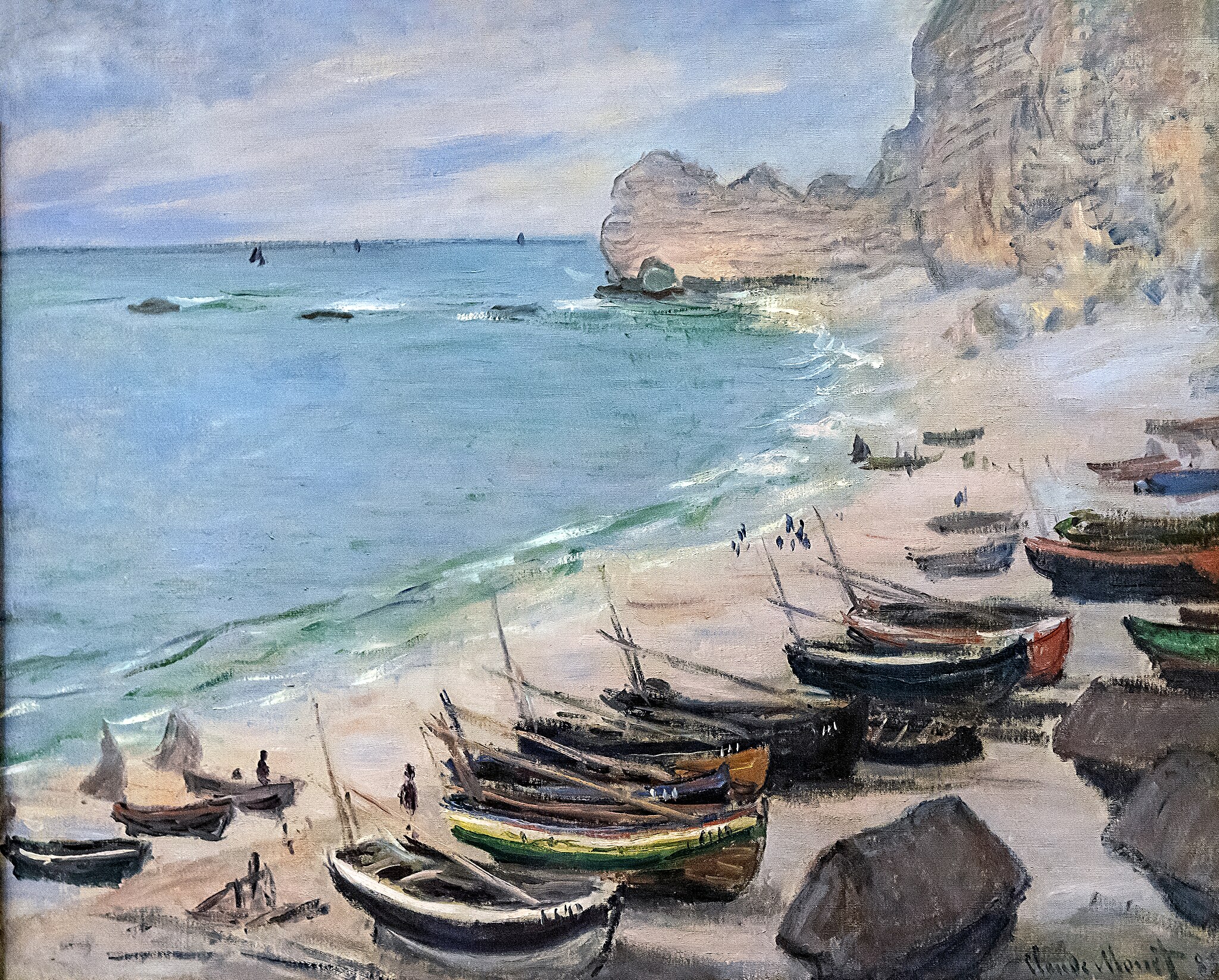 Claude Monet, Bateaux sur la plage à Étretat, 1883, huile sur toile, Fondation Bemberg, Toulouse