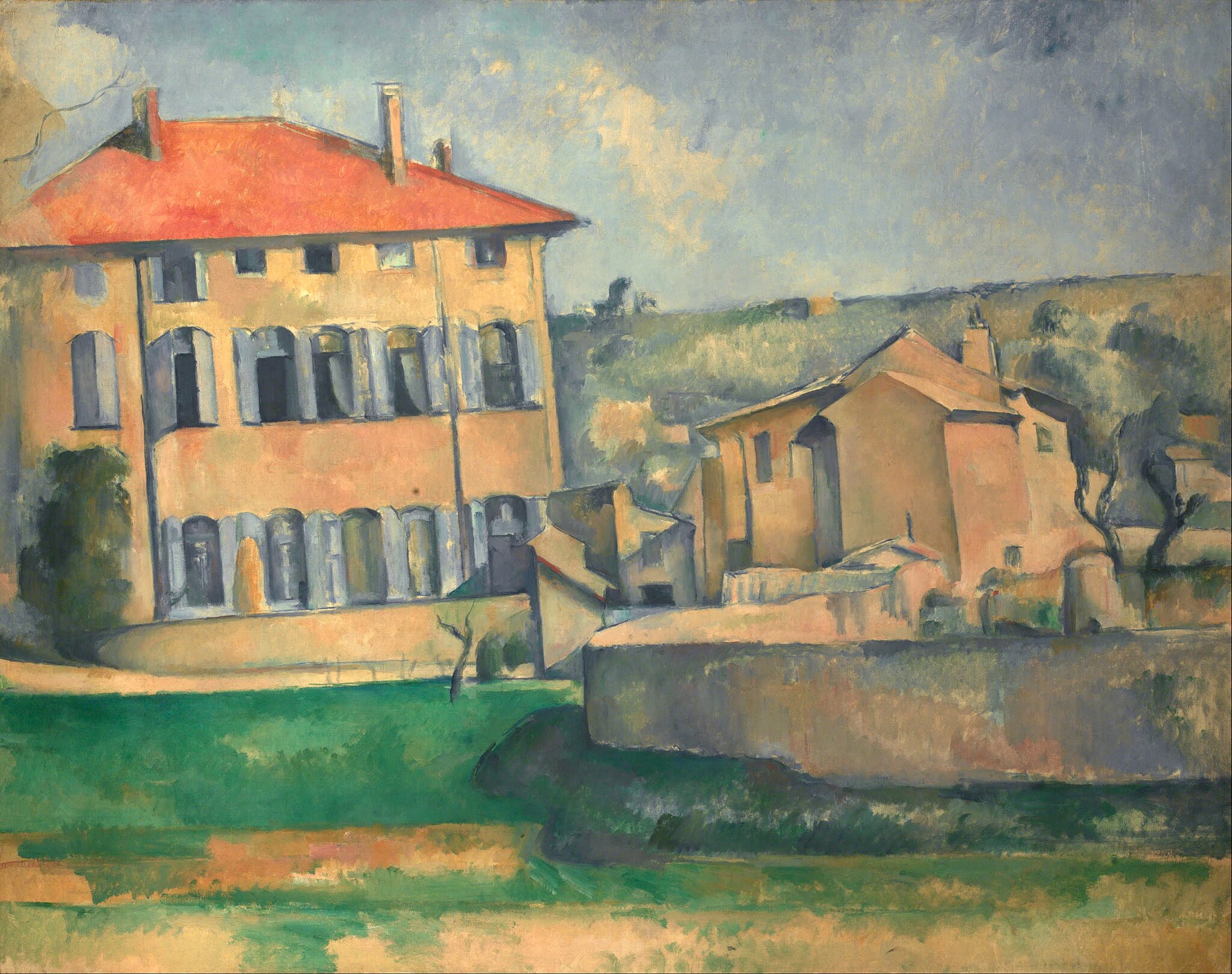 Paul Cézanne, Maison et ferme du Jas de Bouffan, 1885-1887, huile sur toile, Prague National Gallery