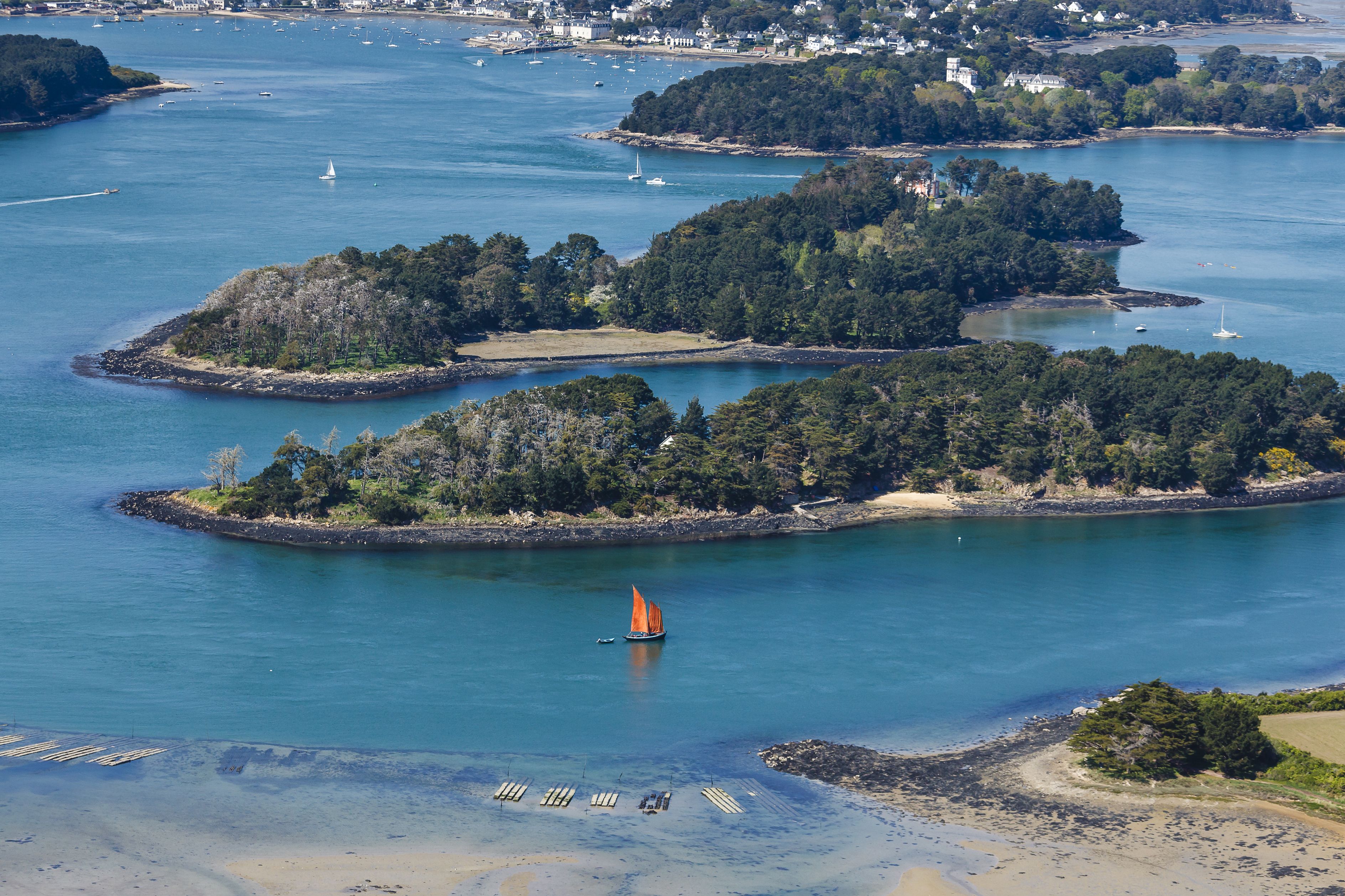 Un sinago face à l’île Hent-Tenn et l’île de la Jument.